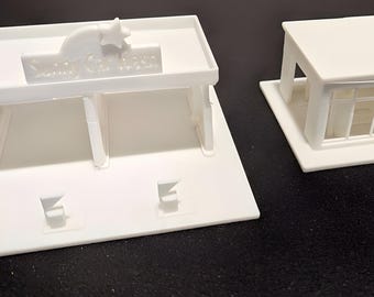 Car Wash HO, N, Z, or S Scale Building Scenery White & Paintable!