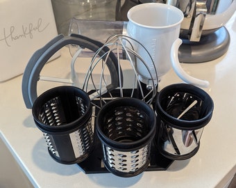 KitchenAid Aufsatzhalter für Standard-Aufsätze/Käseaufsätze und Korpus | KitchenAid Zubehör Ständer | Befestigung Aufbewahrung