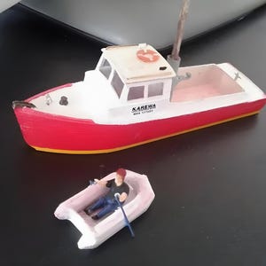 Tugboat Model O HO or N Scale Train Scenery White & Paintable Tug Boat!