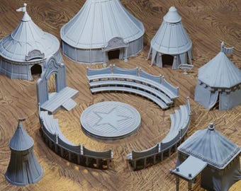 Carnival Tents Circus Fair Festival Arena Stadium HO N or 28mm Gaming Size White