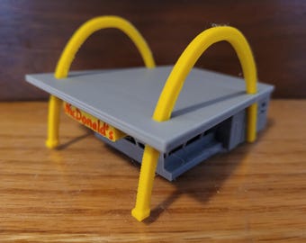 Replica McDonald's Restaurant Building Train Scenery White | Paintable | Golden Arches Restaurant