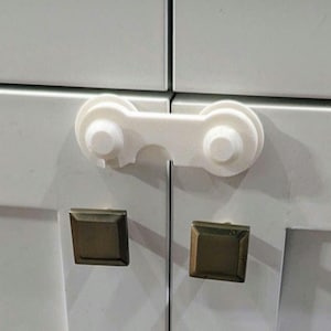 Pack of 4 - Baby Proofing Rental Safe Cabinet Cupboard Stick On Locks | Cabinet Door Lock for Babies/Toddlers | Kitchen and Bathroom Rental