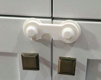 Pack of 4 - Baby Proofing Rental Safe Cabinet Cupboard Stick On Locks | Cabinet Door Lock for Babies/Toddlers | Kitchen and Bathroom Rental