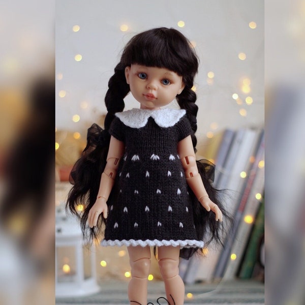 Dress knitting pattern for doll Paola Reina  (13 inch)