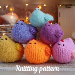 Chicken Mabel. Knitting pattern easter chicken.
