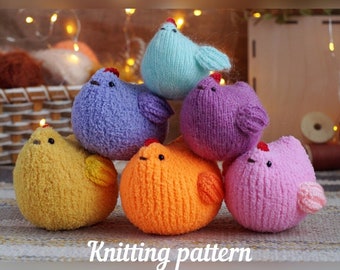Chicken Mabel. Knitting pattern easter chicken.