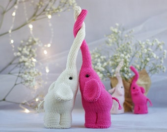 Crochet pattern elephant,  amigurumi elephants family