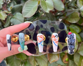 Brave On Nails\Disney nails\Handmade\Gel Nails\Press on nails\Princess Merida\Drawing\Painting\Bow and arrow\siblings