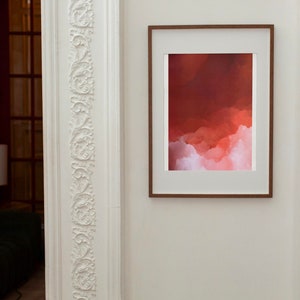 Minimalist Cloud Print, Orange Thunderstorm, Abstract Art Print, Calming Wall Art, Aesthetic Art Print, Scenic Art Poster, Trendy Wall Art