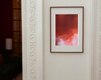 Minimalist Cloud Print, Orange Thunderstorm, Abstract Art Print, Calming Wall Art, Aesthetic Art Print, Scenic Art Poster, Trendy Wall Art
