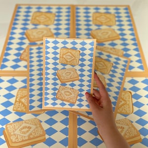 Custard Cream Art Print, Biscuit Print, Kitchen Wall Art, Kitchen Decor, Retro Art Print, Snack Print, Biscuit Theme