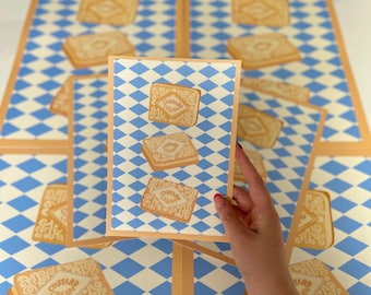 Custard Cream Art Print, Biscuit Print, Kitchen Wall Art, Kitchen Decor, Retro Art Print, Snack Print, Biscuit Theme
