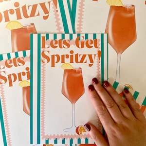 Aperol Spritz Print, Cocktail Print, Bar Cart Print, Retro Wall Art, Kitchen Wall Art, Home Decor, Italian Style, Aesthetic Art, Euro Summer