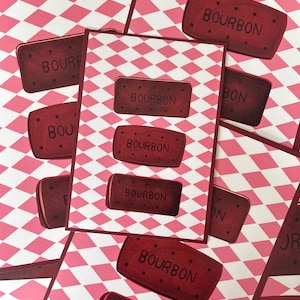 Bourbon Biscuit Print, Biscuit Print, Kitchen Wall Art, Retro Art Prints, Bourbon Creams, Kitchen Prints, Tea and Biscuits