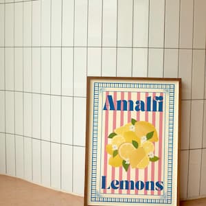 Amalfi Lemon Print, Amalfi coast, Italian inspired print, Kitchen Decor, Fruit market, Home decor, Gift Ideas, Euro Summer, Home Interiors