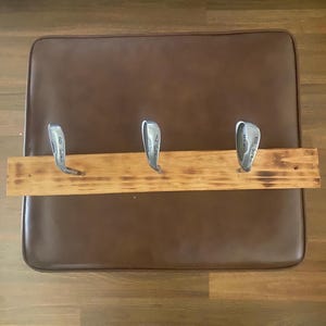 Golf club hat rack or coat rack (3 iron head &quot;hooks&quot;)