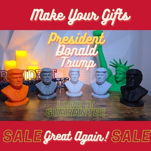 3D Printed Donald Trump Statue | President Trump | Historical Statue | Political Gifts | Patriotic decor | Novelty Statue | Trump Sculpture
