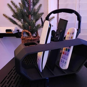 Geometric 4-Slot Remote Holder: 3D Printed Remote Station