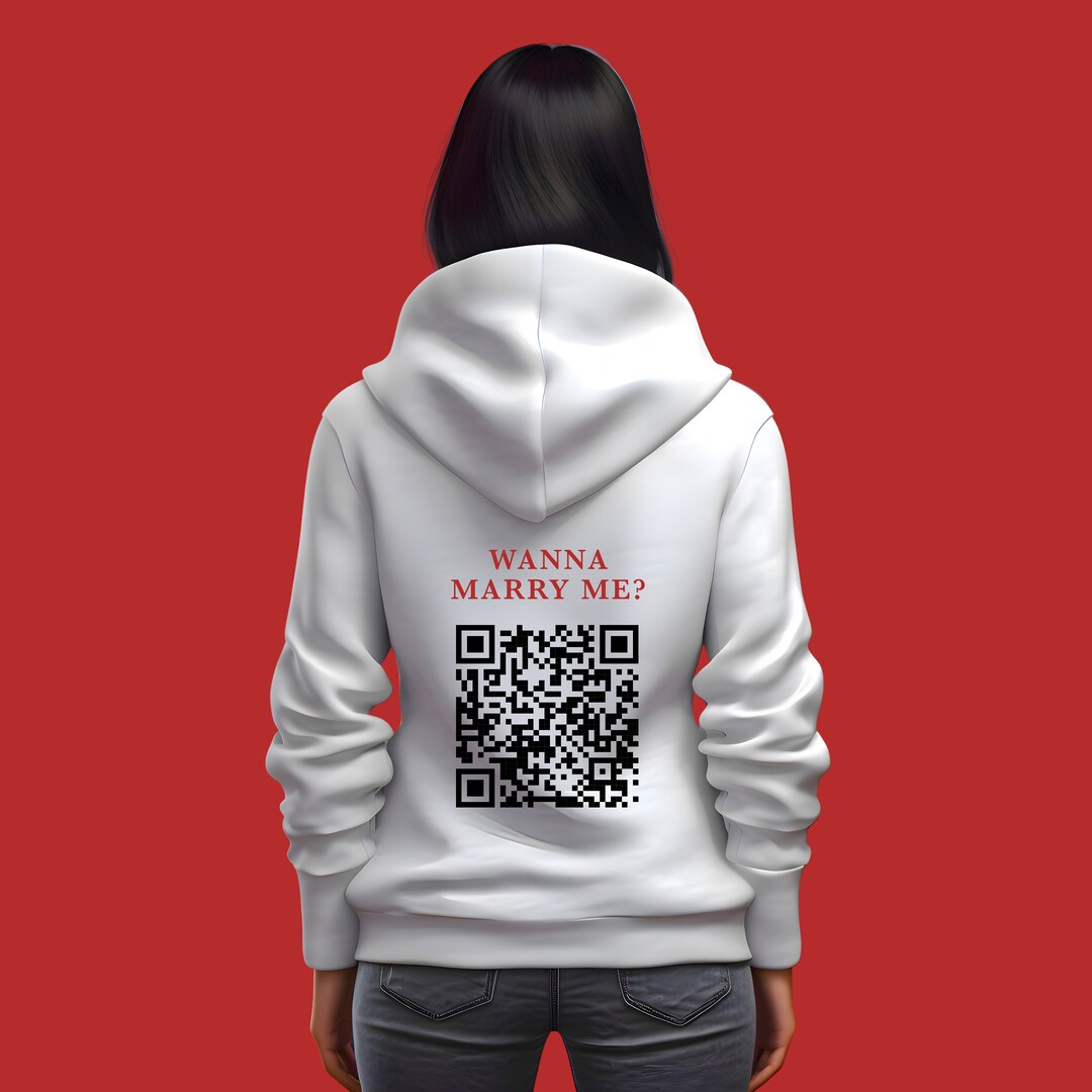 Wanna Marry Me Custom QR Code Hoodie, Custom QR Code Hoodie - Etsy