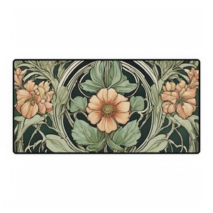 Floral Botanical Art Nouveau Desk mat | Gaming & Keyboard Mat |  Extra Large Mousepad | Workspace Decor