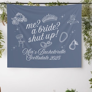 Princess Diaries Banner Custom Bachelorette Tapestry, Bachelorette Decor, Genovia Princess Photo Backdrop, Bride to Be Banner, Y2k Bride