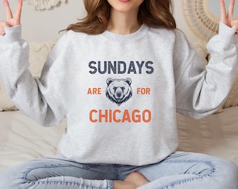 Retro Chicago Football Sweatshirt, Bear Shirt for Football Sunday Sweatshirt for Chicago Fan Gift for Friend, Chicago Football Fan Gift