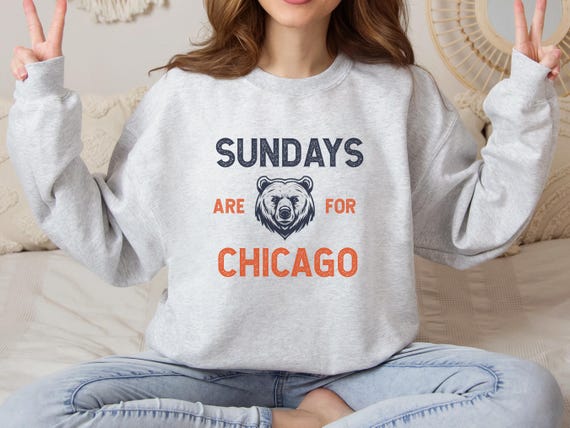 Retro Chicago Football Sweatshirt for Football Sunday  Chicago Fan Gift for Friend, Comfy Sweatshirt for Game Day Teacher Gift