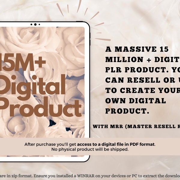 Massive 15+ Million Digital Product PLR Bundle, Premium Template, E-book Bundle, Online Business, T-shirt Design, Chat GPT Prompt