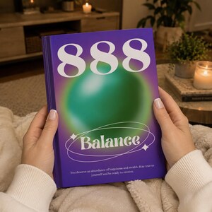 888 Änglanummerdagbok | Balans- och överflödsmanifestationsdagbok | Spirituell linjerad inbunden anteckningsbok