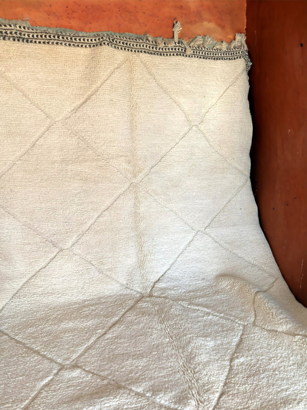 Beni Ouarain Meydan Berber Rug, Moroccan Rug, Handmade Wool Rug, Ecru ...