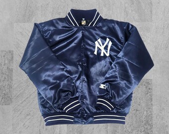 Satin Varsity Jacket MLB league NewYork Yankees 90s Letterman Blue Bomber Jacket Custom Varsity Jackets All Team Varsity Baseball Jackets