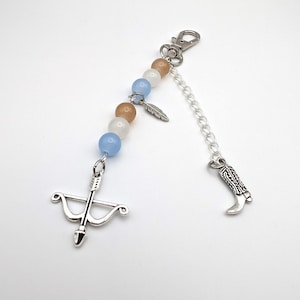 Handmade Wild West Style  Charles Smith Keychain, Red Dead Redemption Inspired Keyring, Glass Beads, Metal Charms