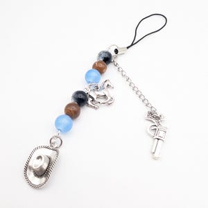 Handmade Wild West Style  Arthur Morgan Red Dead Redemption Inspired Phone Charm, Glass Beads, Metal Charms