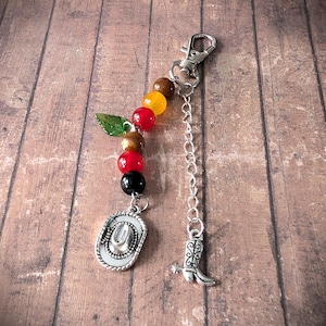 Handmade Wild West Style  Red Dead Redemption, RDR, RDR2 Inspired Keyring, Keychain, Glass Beads, Metal Charms