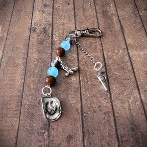 Handmade Wild West Style  Sadie Adler, Red Dead Redemption Inspired Keyring, Keychain, Glass Beads, Metal Charms