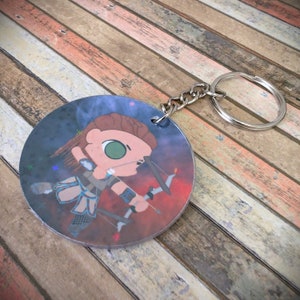 Handmade Aloy Horizon Zero Dawn / Forbidden West Chibi Style Holographic Acrylic Keyring Keychain