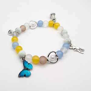 Handmade Life Is Strange Inspired Bracelet, Elasticated, Glass Beads, Metal Charms