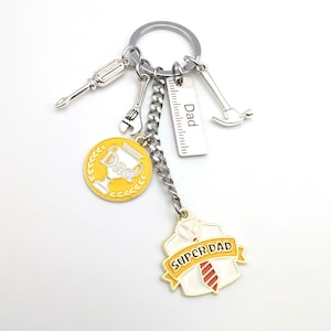 Handmade Father&#39;s Day Keyring, Key chain, Dad, Gift for Dad, Father&#39;s Day gift, Gift for Him, Metal Charms