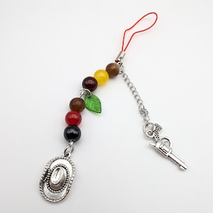 Handmade Wild West Style  Red Dead Redemption, RDR, RDR2 Inspired Phone Charm, Glass Beads, Metal Charms