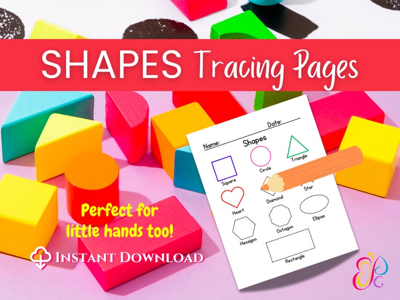 Shapes Tracing Worksheets, Kids Printable Shapes Worksheets, Shapes ...