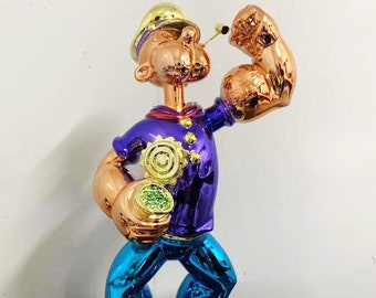 Popeye Skulptur / Statue. Lila. Pop-Art. Galvanisieren. 40cm oder 80cm.