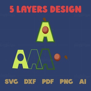 Avocado Alphabet SVG: Green Letters and Numbers (cut Files) - Etsy