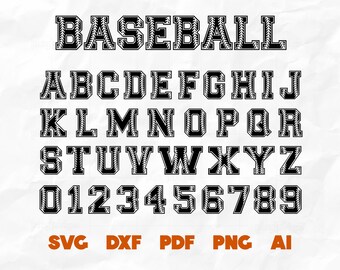 Baseball Stitch Alphabet SVG: College Jersey Font (Digital Files)
