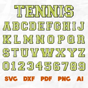 Alfabeto de tênis SVG | Fonte de tênis Svg, Letras e números de tênis, Fonte College Varsity | Arquivos de corte para Cricut e Silhouette