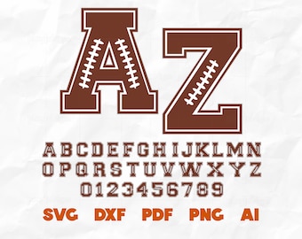 Football Alphabet SVG: College Varsity Font (Digital Files)