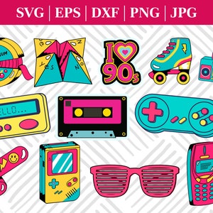 SVG des années 90, PNG des années 90, J’aime les années 90 SVG, J’aime les années 90 Png, SVG des années 90, Clipart des années 90, Vibes de fête à thème des années 90 Y2K Nostalgie rétro des années 80 Cricut des années 1990
