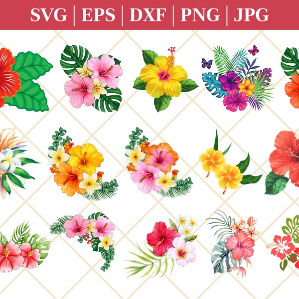 Hawaiian Flower Svg - Etsy