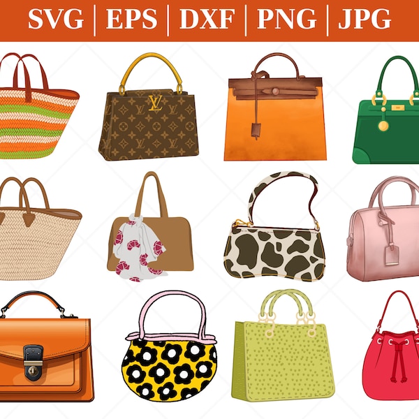 Handbags SVG, Handbags Bundle SVG, Purse SVG, Hand purse Svg, Fashion Svg, Bags Svg,Womens Bag Cricut, Handbag Silhouette, Shopping Cut File