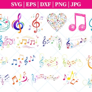 MUZIEKNOTEN SVG, muzieknoten clipart, muzieknoten SVG, muzieknoten SVG-bestanden voor Cricut