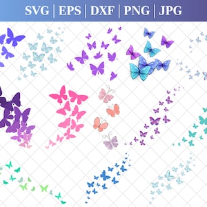 Flying Butterflies Svg bundle, Butterfly Svg, Butterfly Design Layout, Butterfly Swarm svg, Butterfly png, Cut Files For Cricut, Silhouette